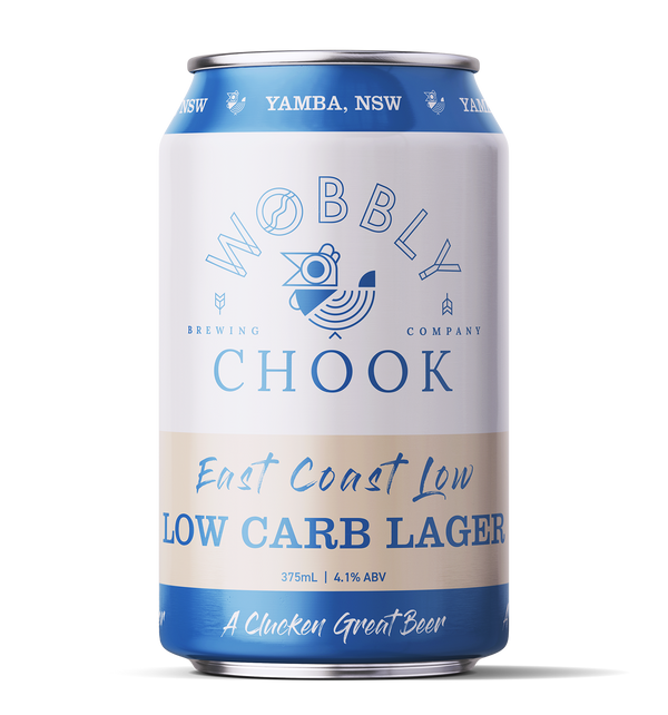 East Coast Low - Low Carb Lager - Wobbly Chook Brewing Yamba NSW